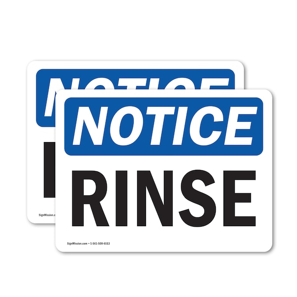 Signmission Rinse, 14 in W x Rectangle, Vinyl Decal OS-2PACK-NS-D-1014-L-18109 - main